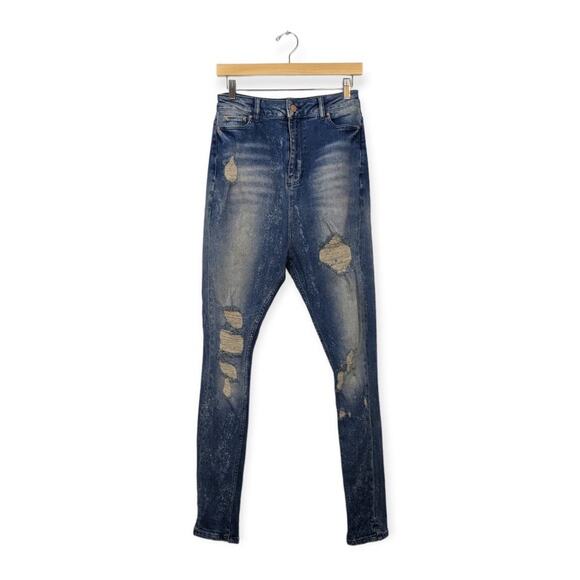 ASOS Distressed High Rise Cotton Raw Ankle Denim Jeans Size 26 - Picture 1 of 7